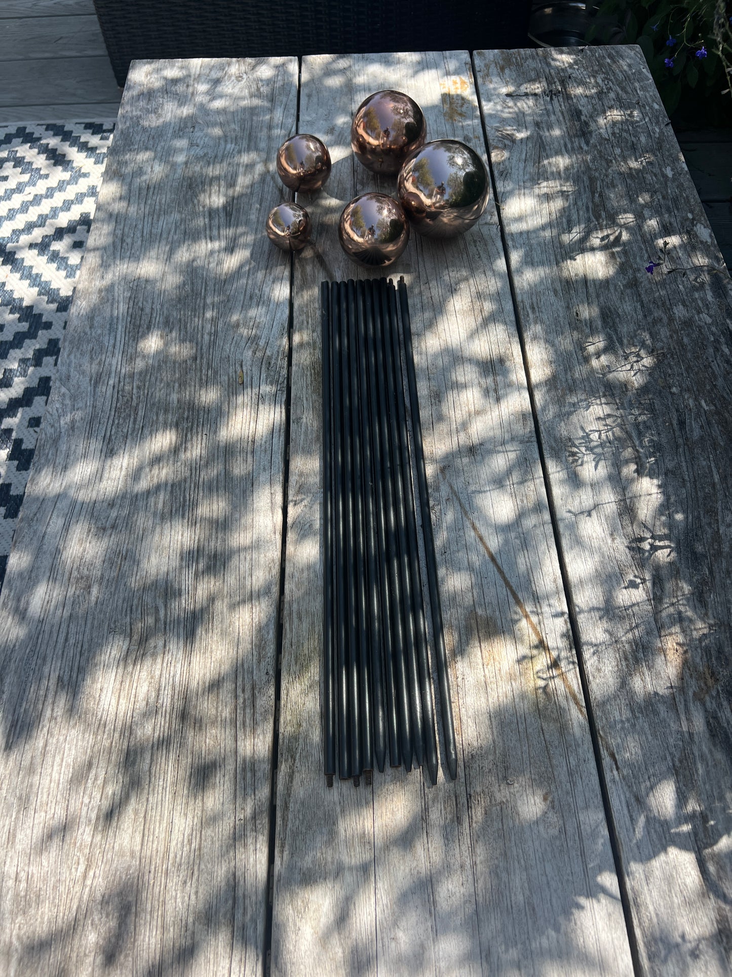 Set 5 Copper Ball Sculptures