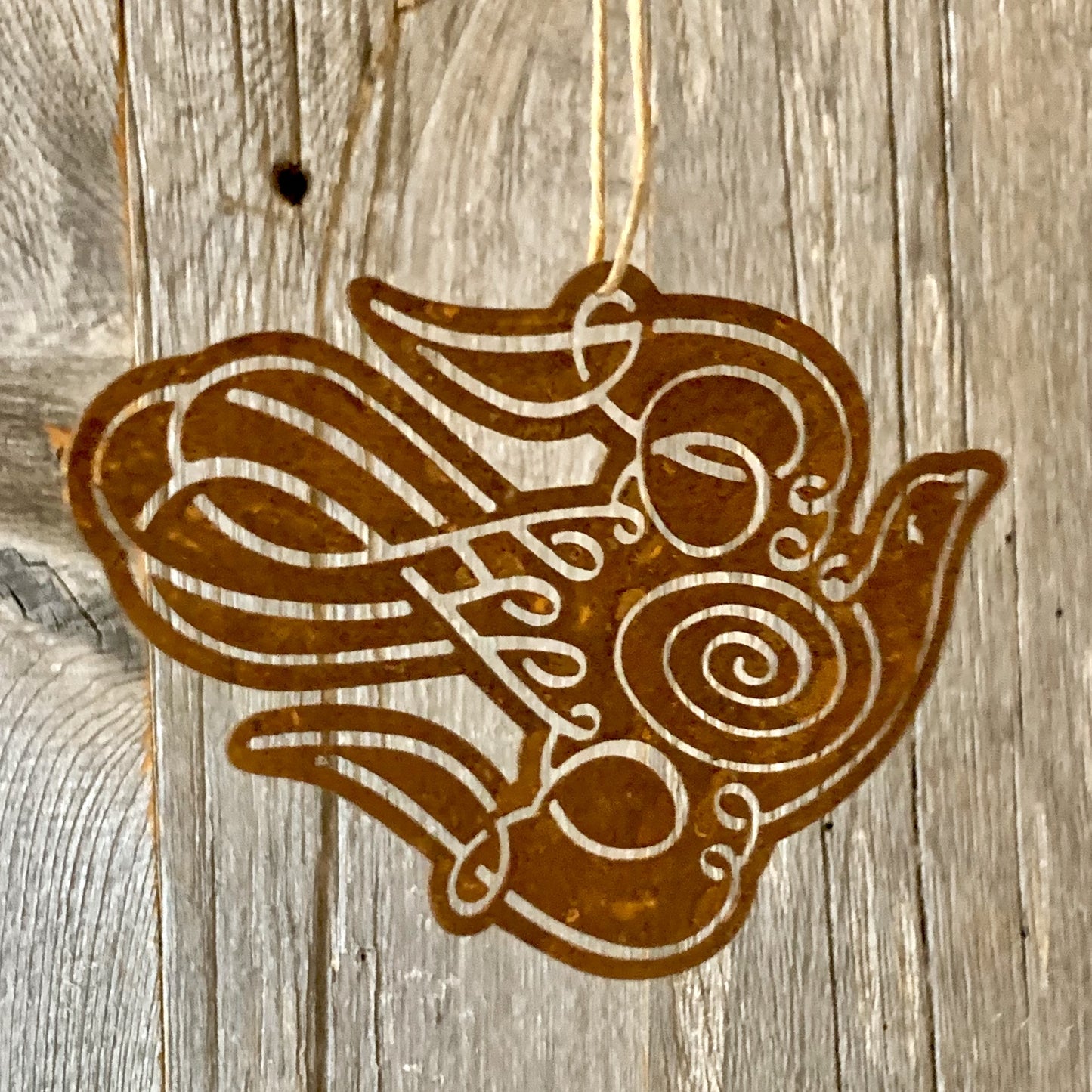 Rusted Bird Hanging Decoration