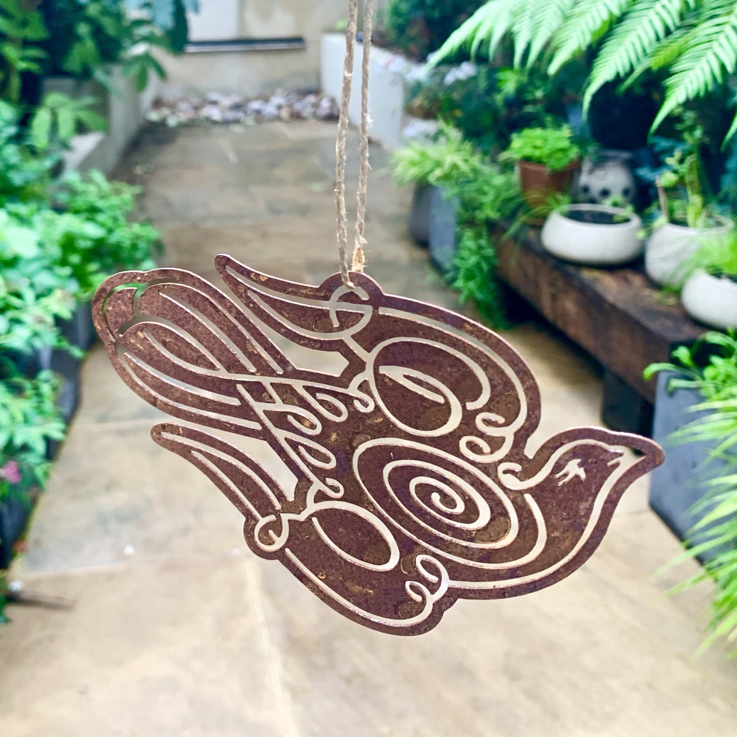 Rusted Bird Hanging Decoration