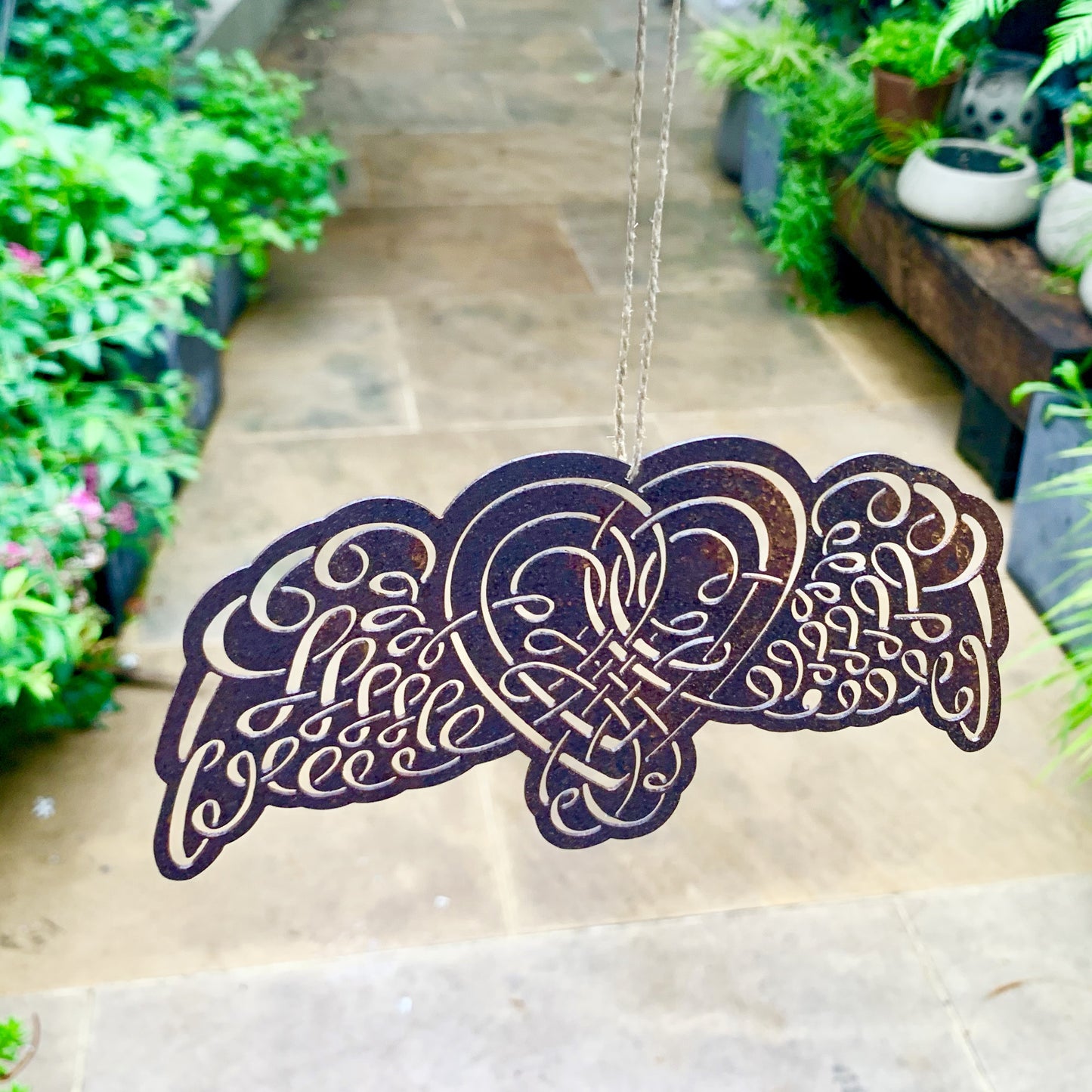 Rusted Winged Heart Decoration