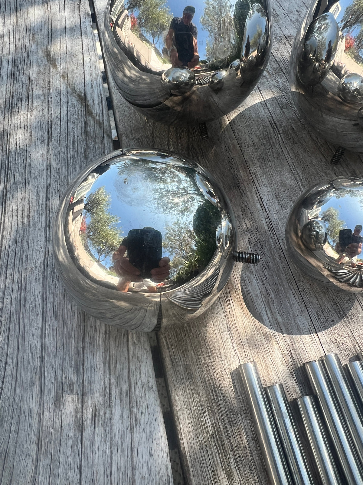 Set 3 Steel Ball Sculptures