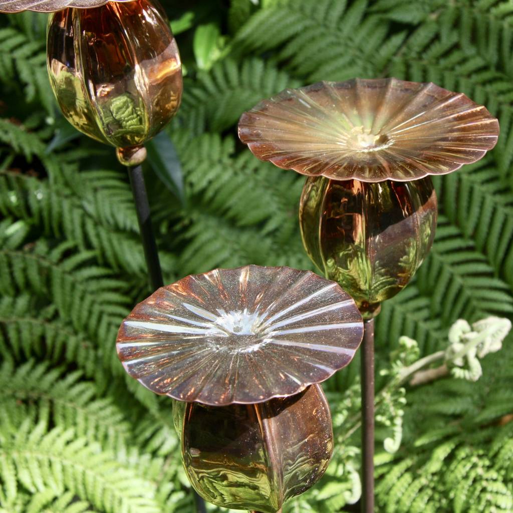 Copper Poppy Seedhead Stakes