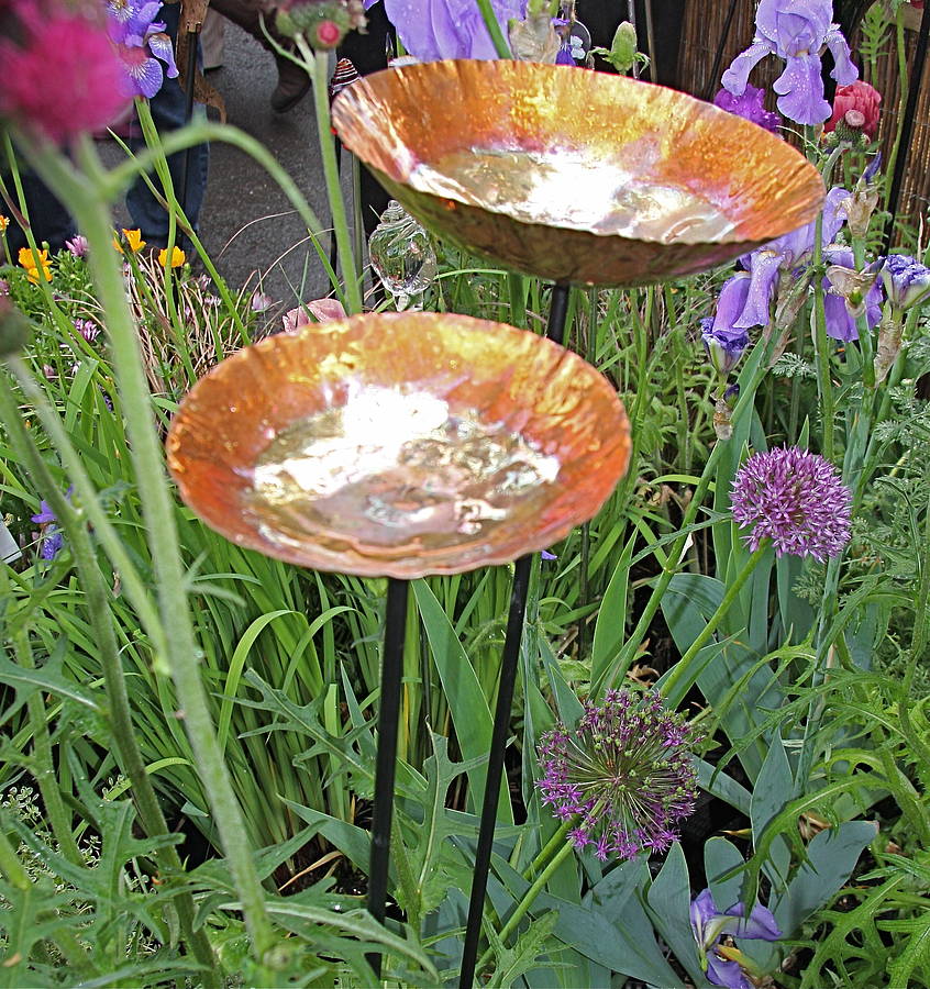 Copper Chalice Garden Stakes