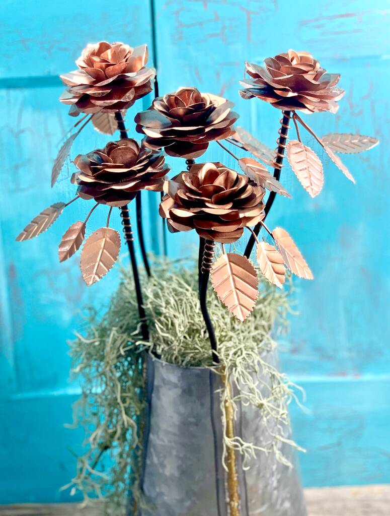 Set/5 Copper Roses