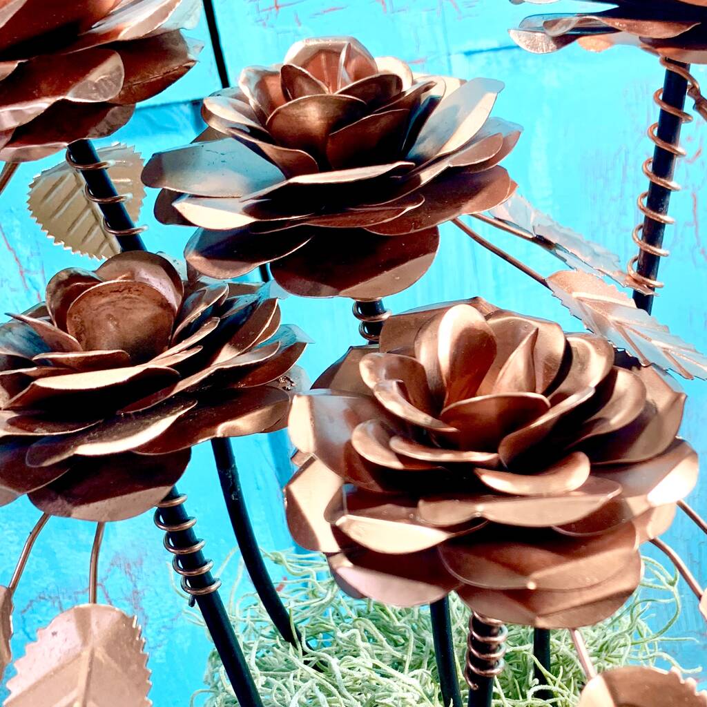 Set/5 Copper Roses