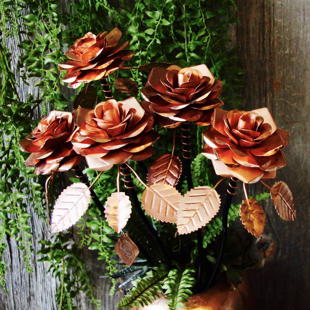Set/5 Copper Roses