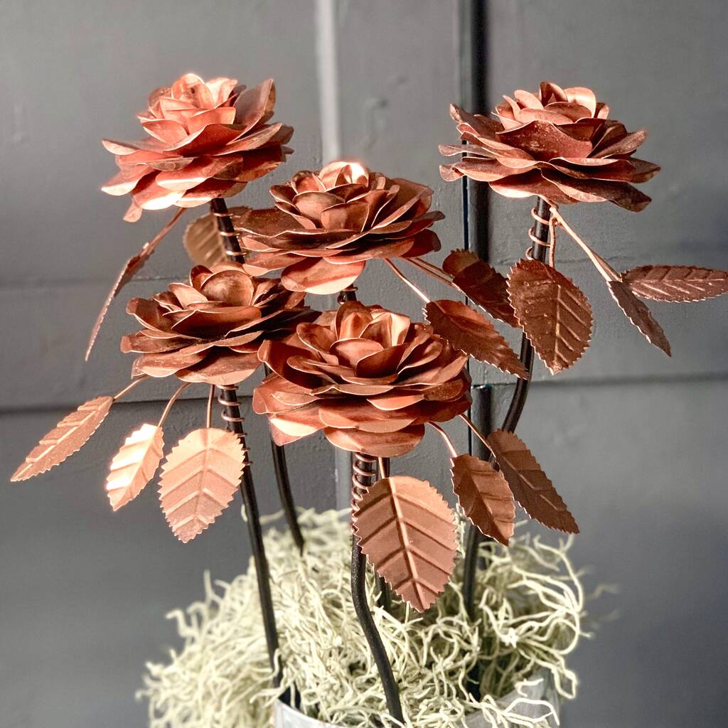 Set/5 Copper Roses