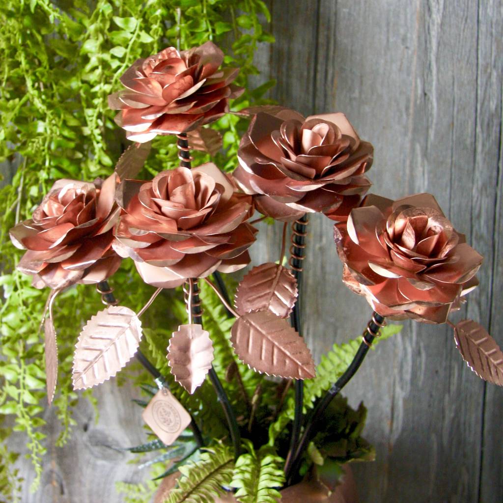 Set/5 Copper Roses