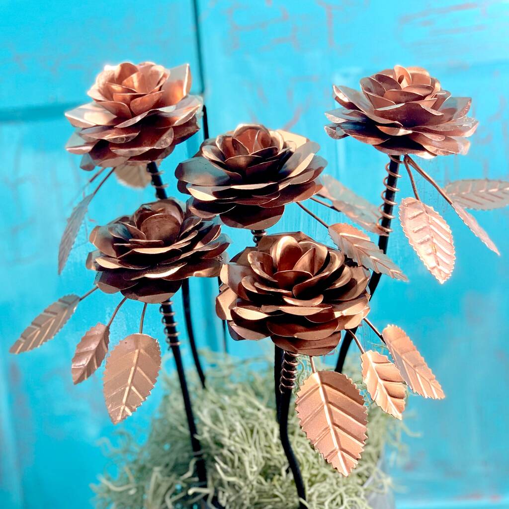 Set/5 Copper Roses