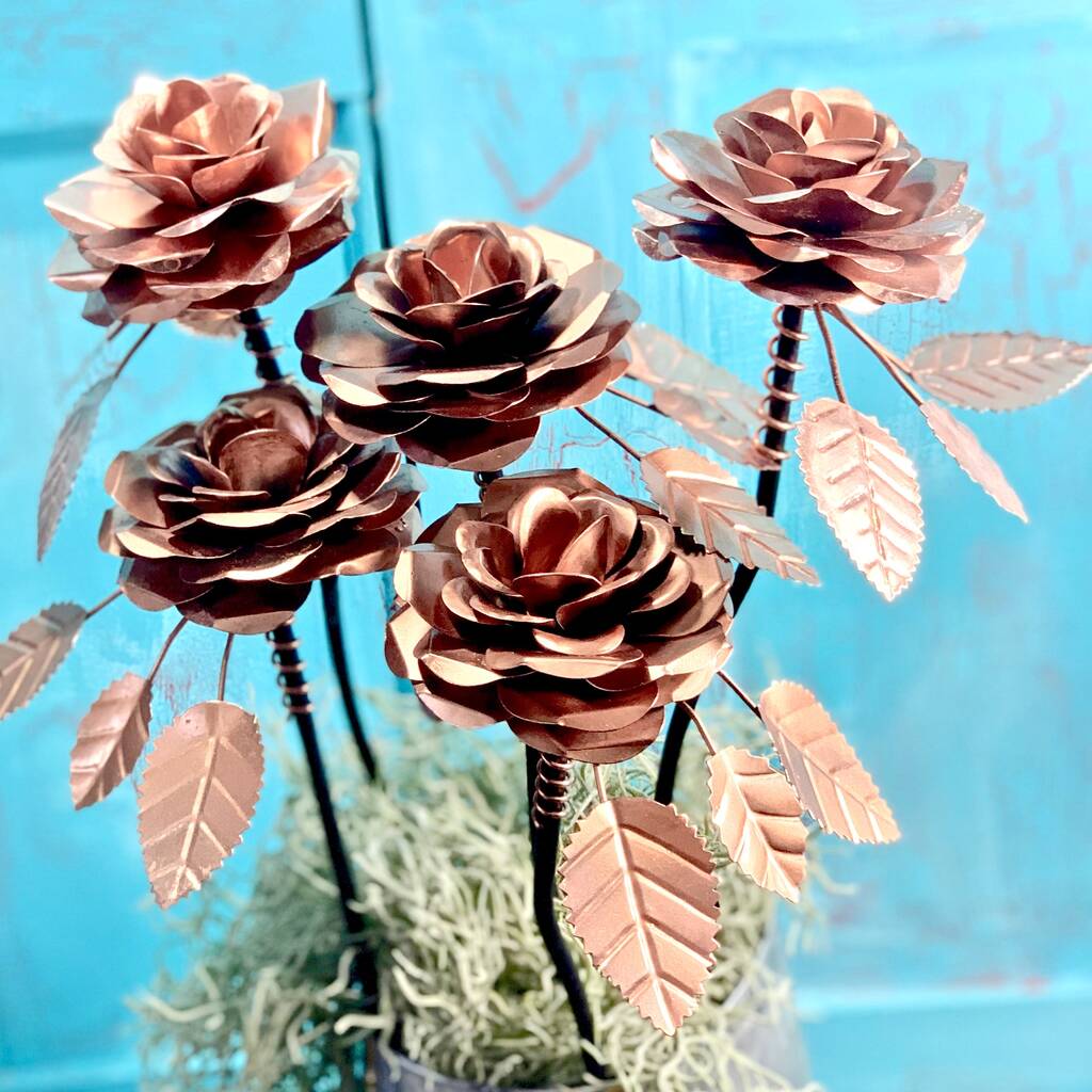 Set/5 Copper Roses