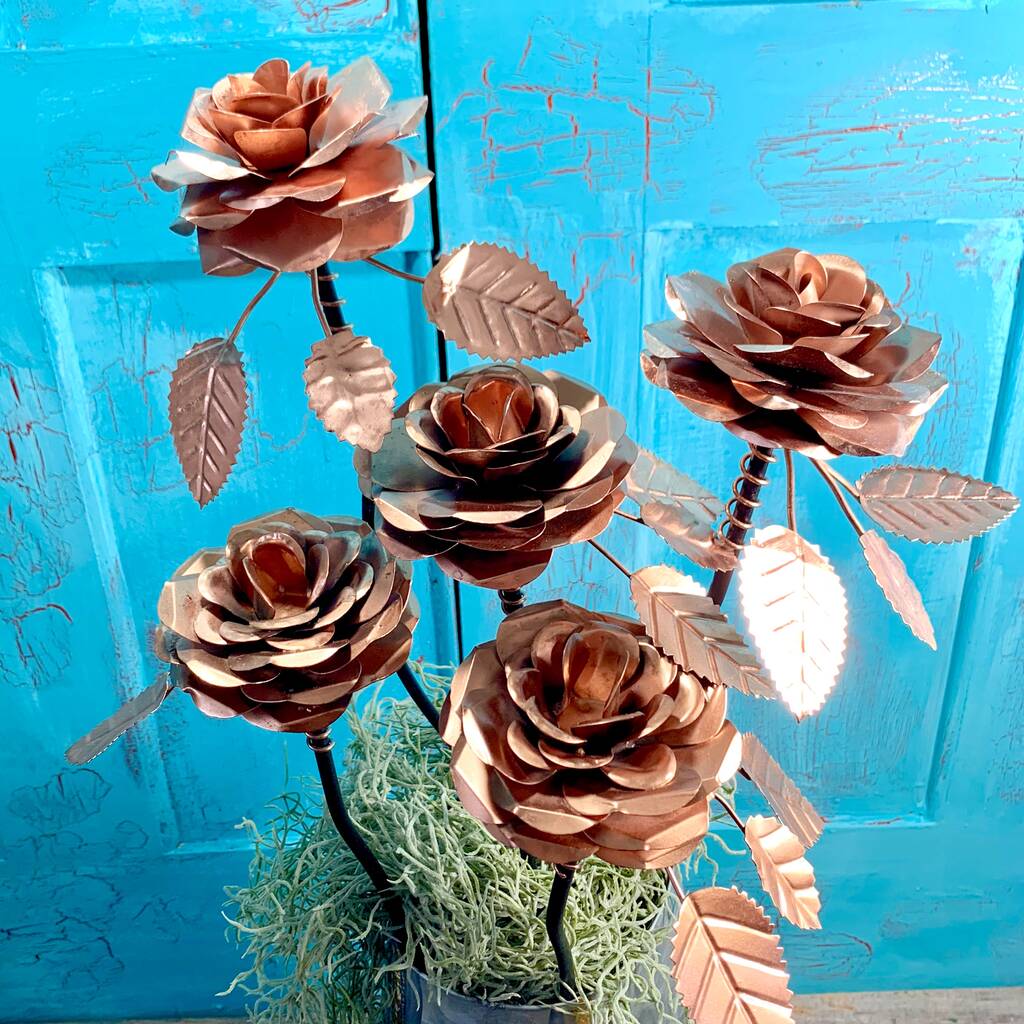 Set/5 Copper Roses