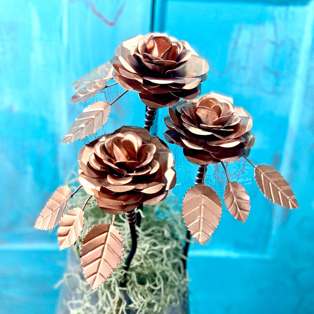 Set/3 Copper Roses