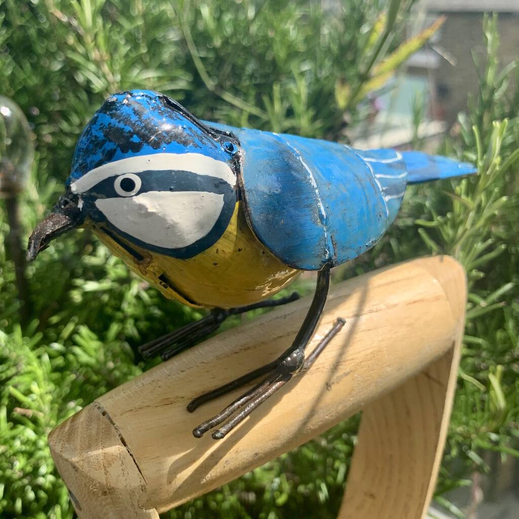 Handpainted Bluetit Sculpture