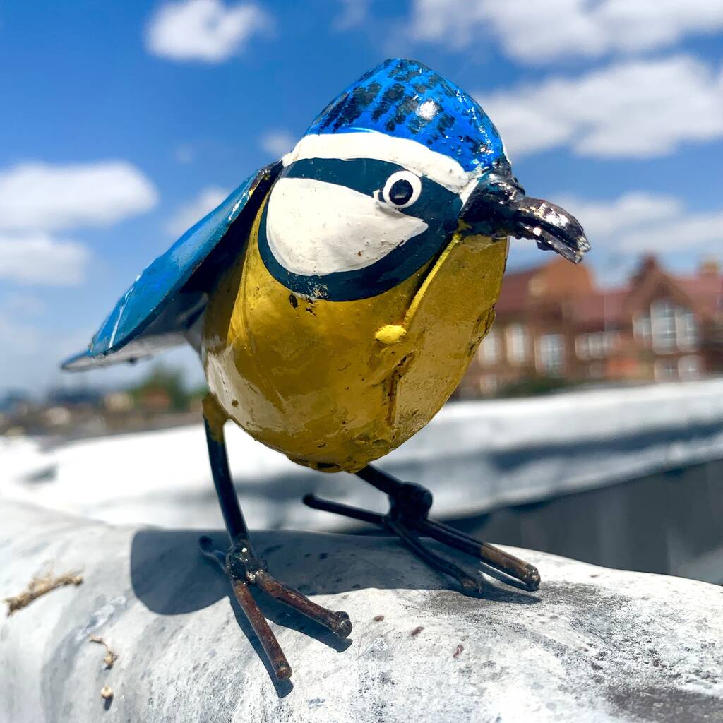 Handpainted Bluetit Sculpture