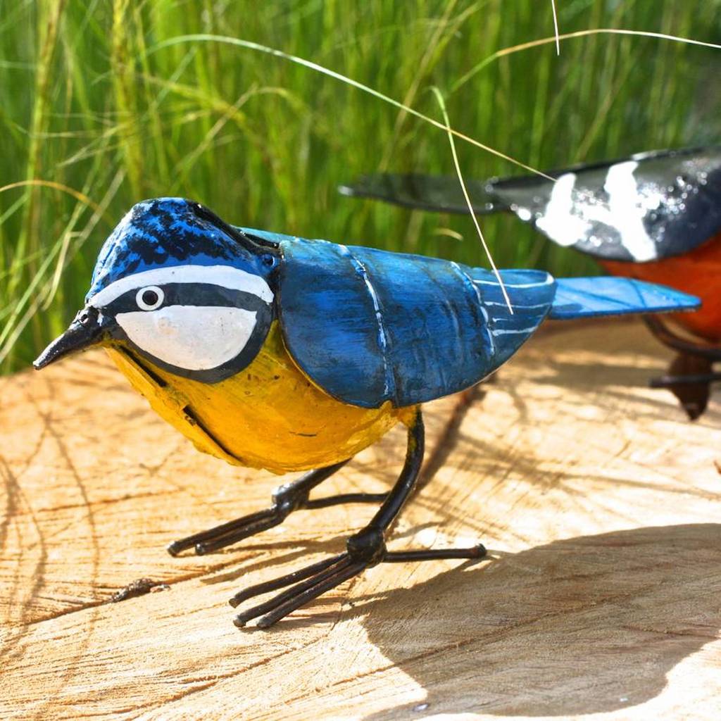 Handpainted Bluetit Sculpture