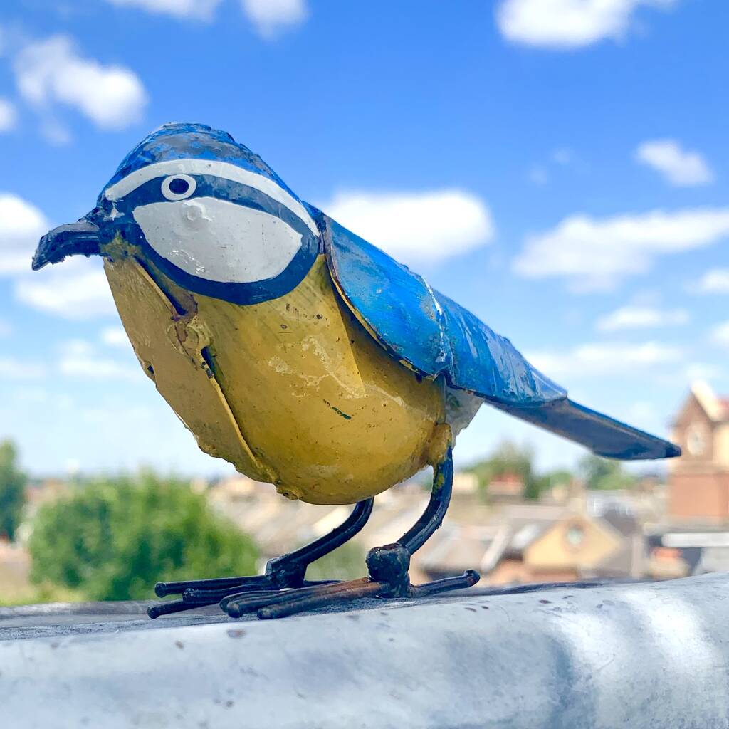 Handpainted Bluetit Sculpture