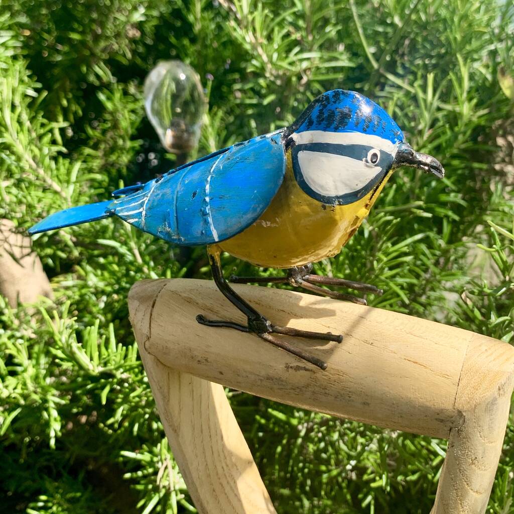 Handpainted Bluetit Sculpture