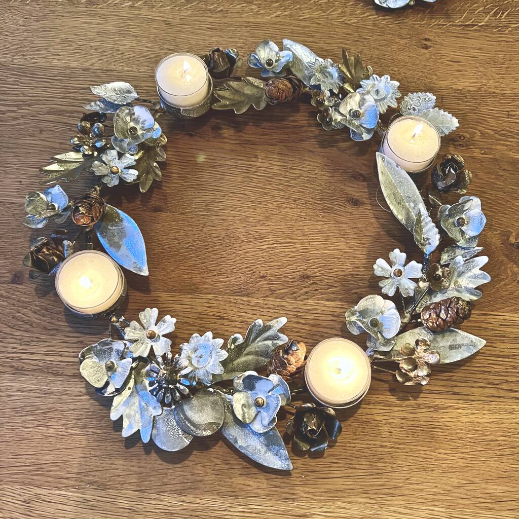 Botanical Zinc Candle Holder