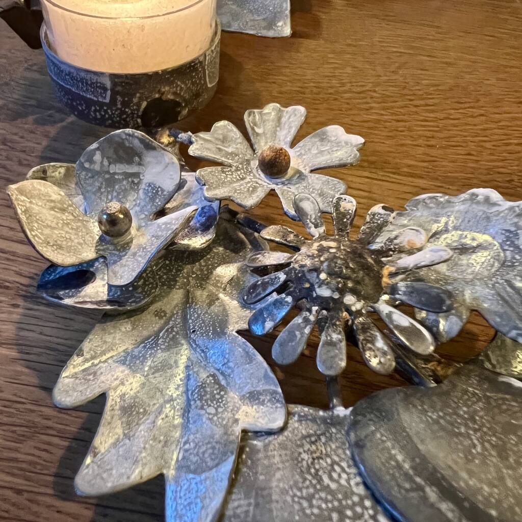 Botanical Zinc Candle Holder