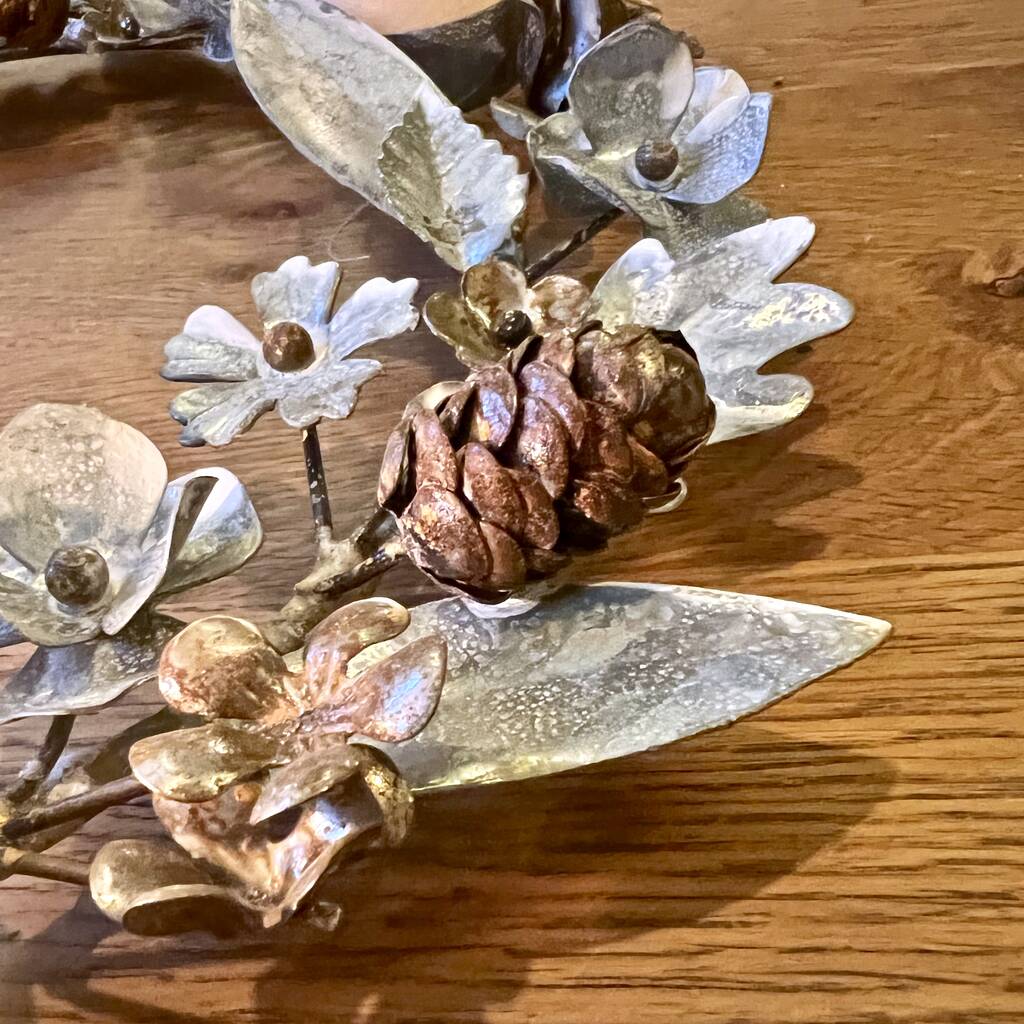 Botanical Zinc Candle Holder