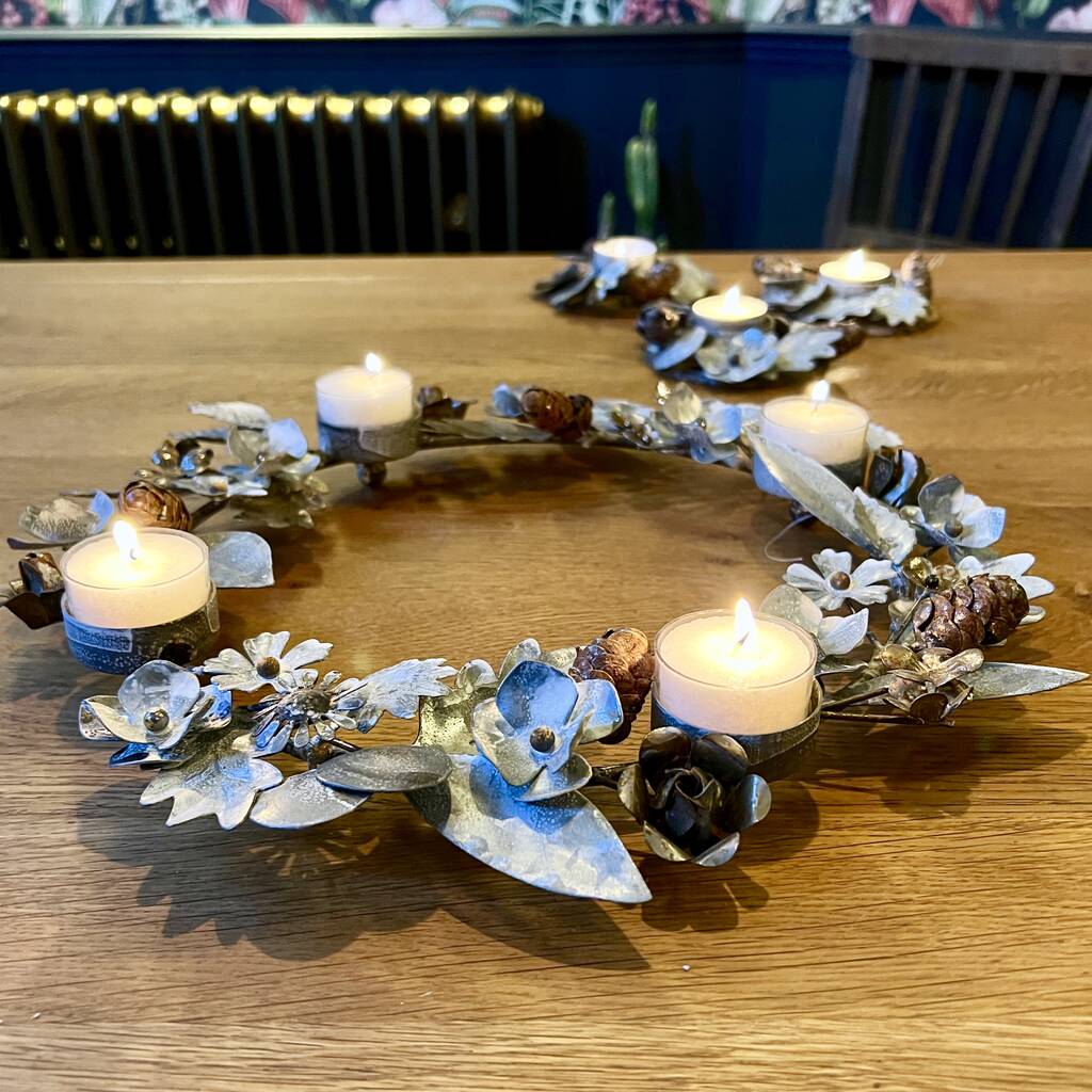 Botanical Zinc Candle Holder