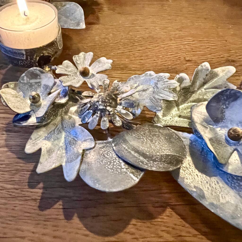 Botanical Zinc Candle Holder