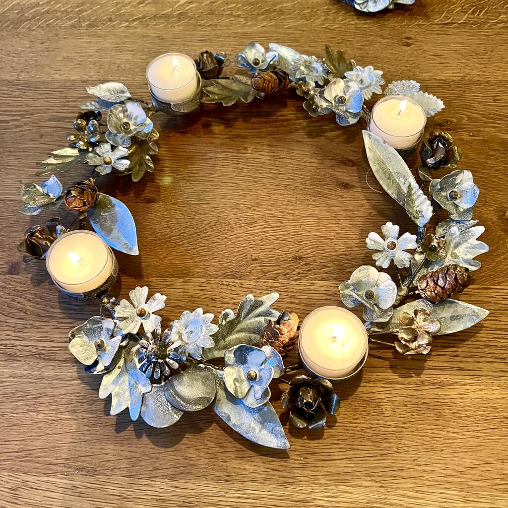 Botanical Zinc Candle Holder