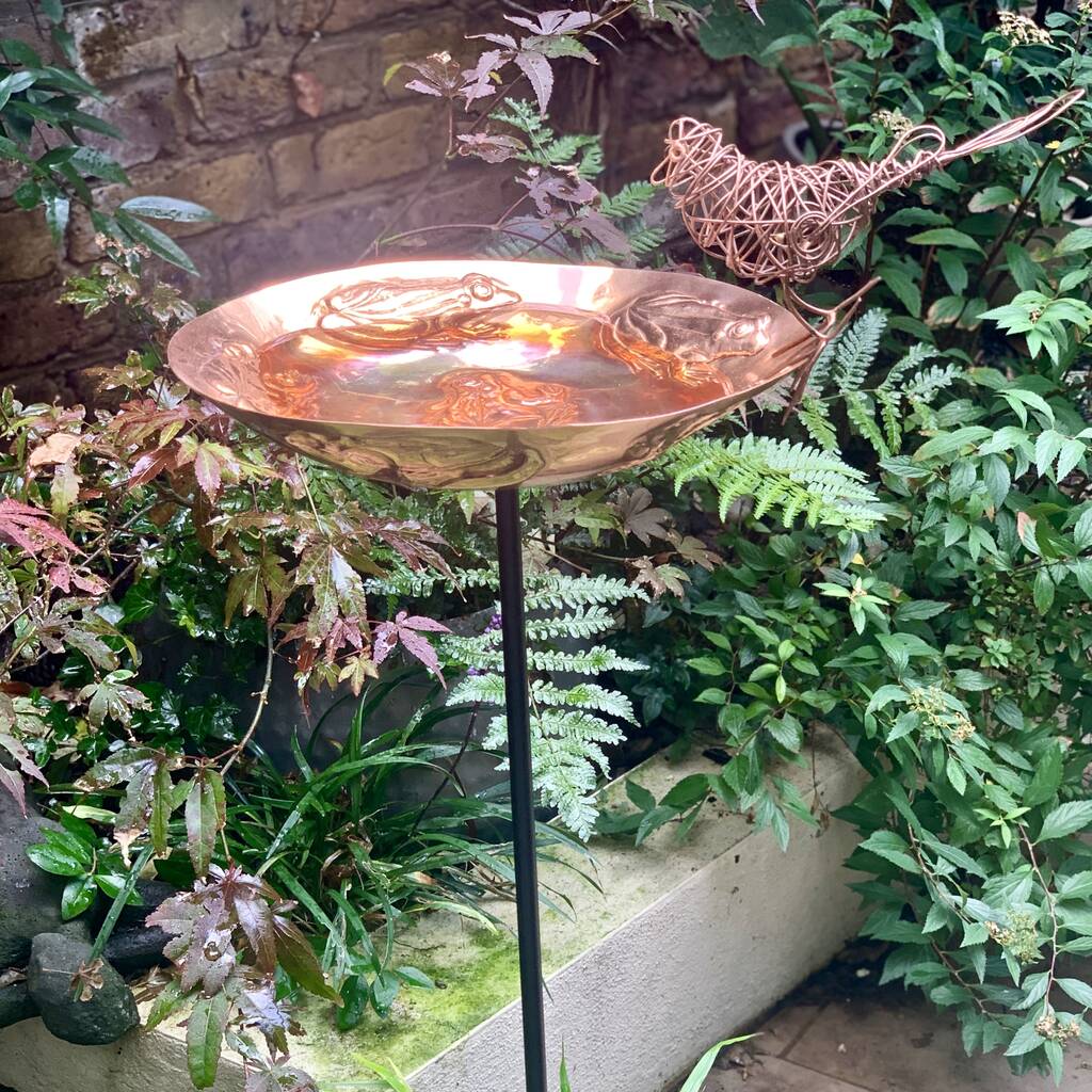 Copper Frog garden sculpture