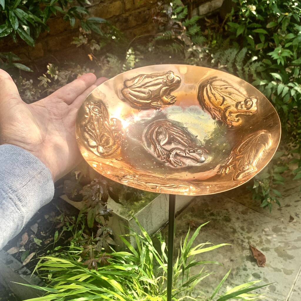 Copper Frog garden sculpture