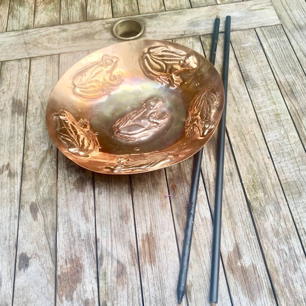 Copper Frog garden sculpture