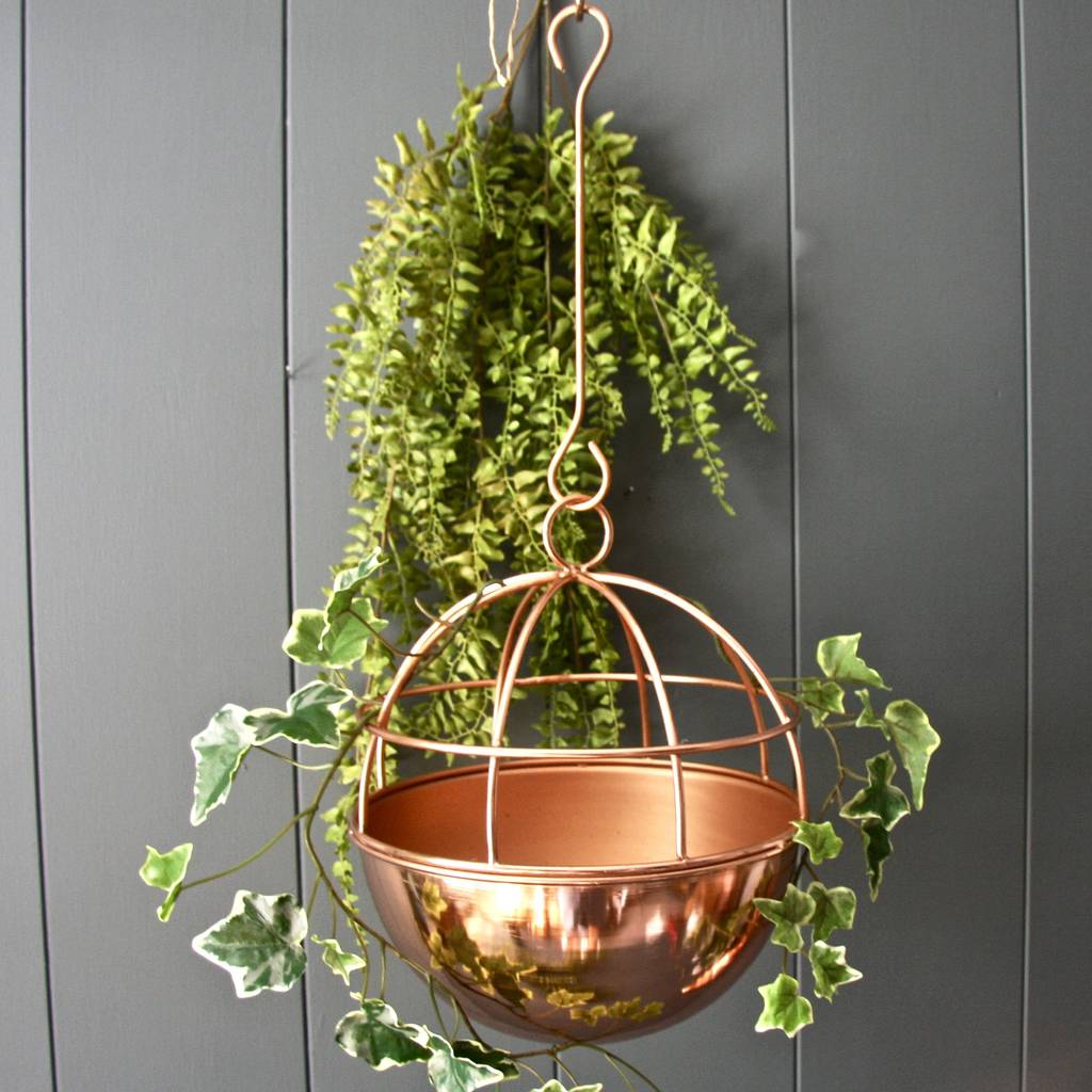 Copper Globe Hanging Planter