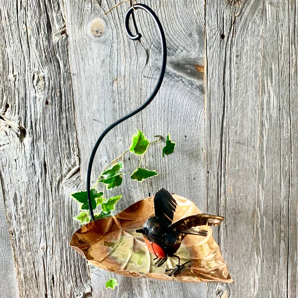 Copper Leaf Hanging Birdbath
