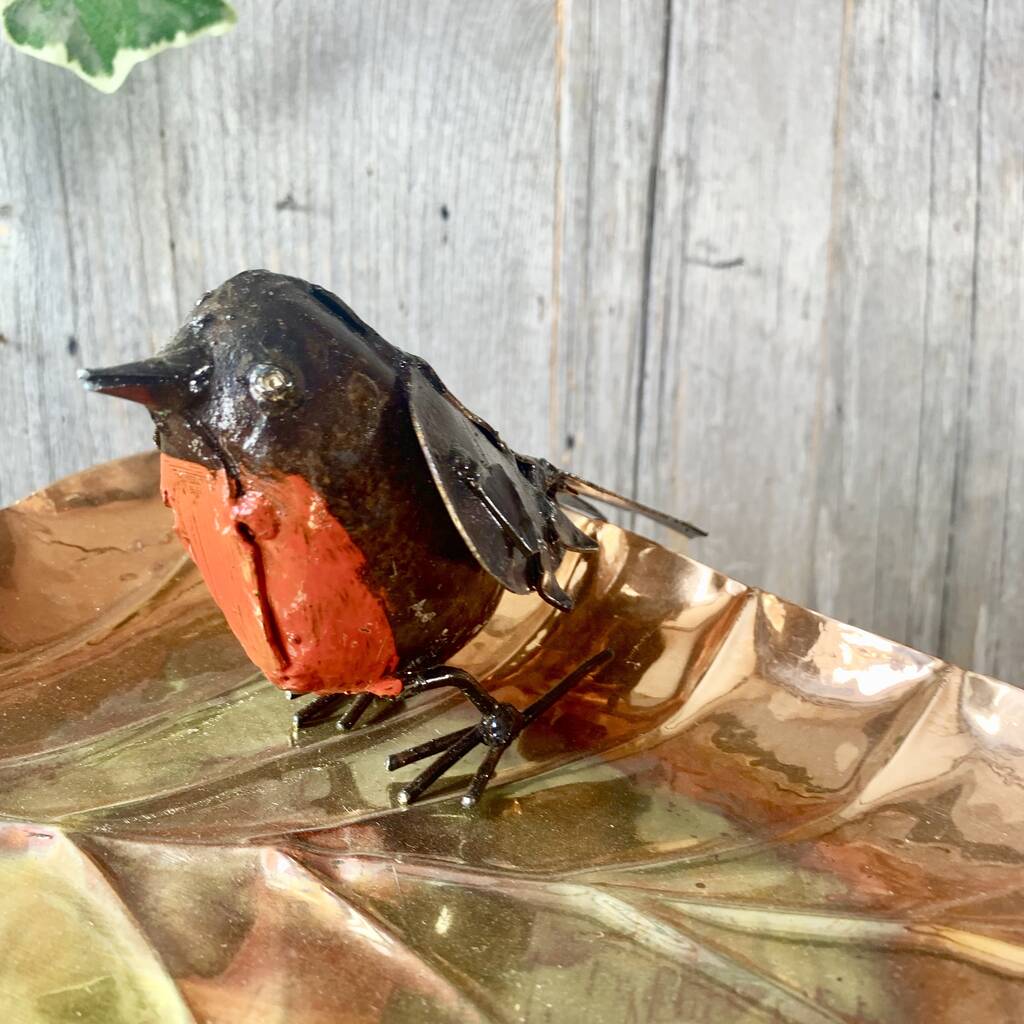 Copper Leaf Hanging Birdbath