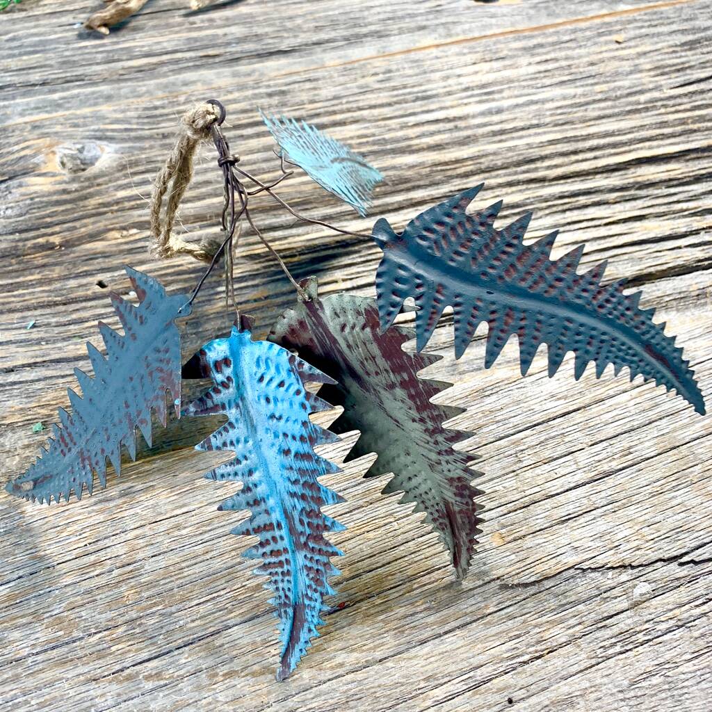 Verdigris Fern Leaves Decoration