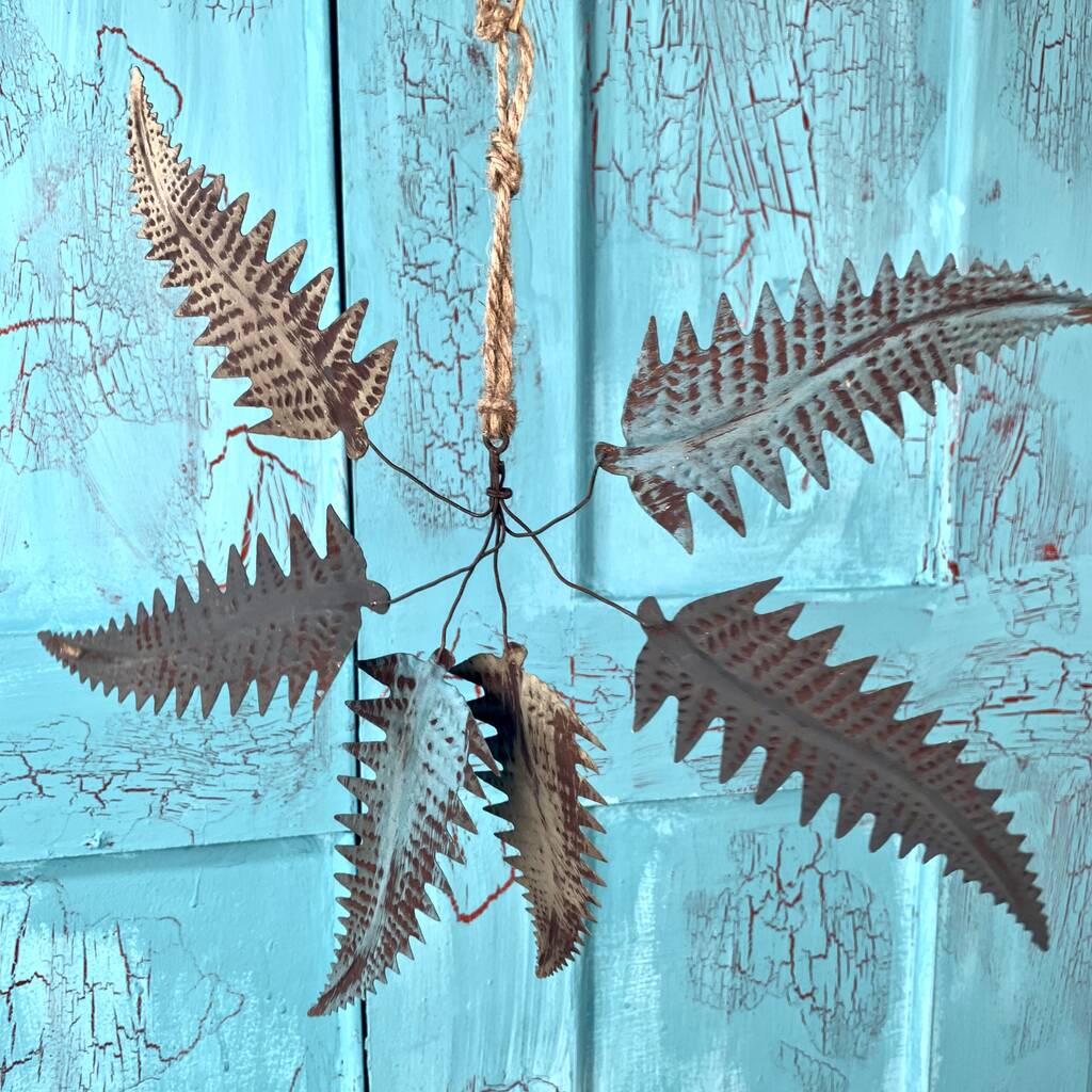 Verdigris Fern Leaves Decoration