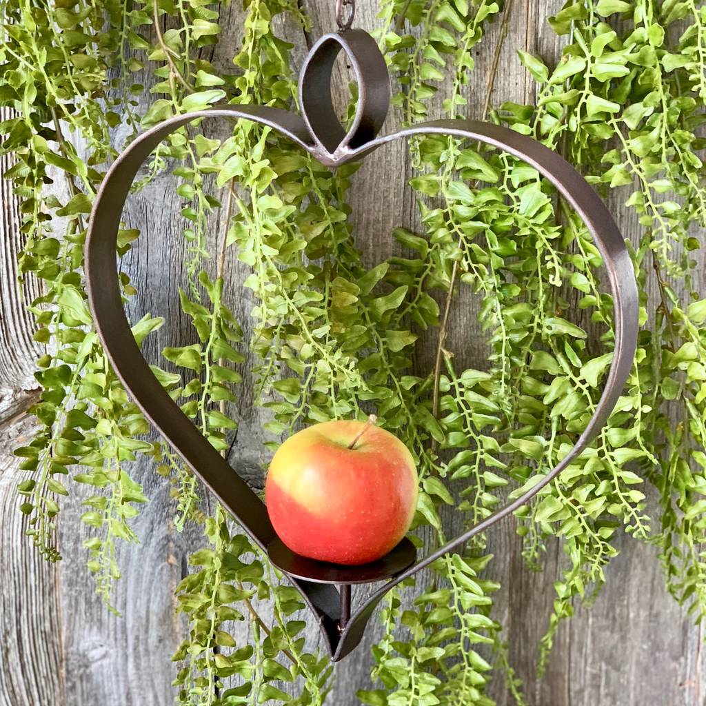Copper Heart Apple Bird Feeder