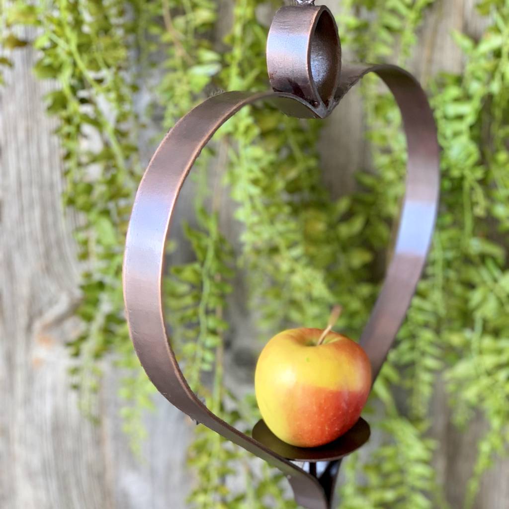 Copper Heart Apple Bird Feeder