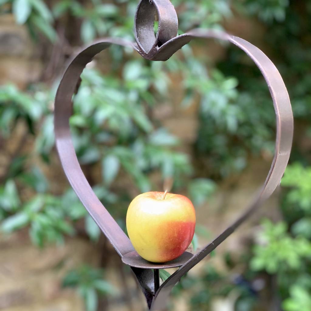 Copper Heart Apple Bird Feeder