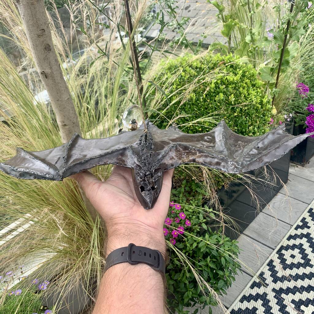 Metal Bat Garden Art