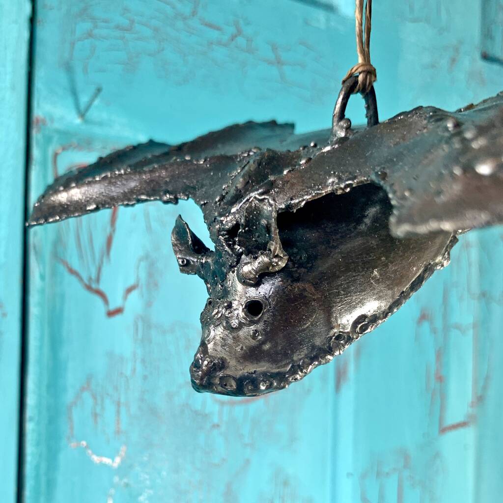 Metal Bat Garden Art