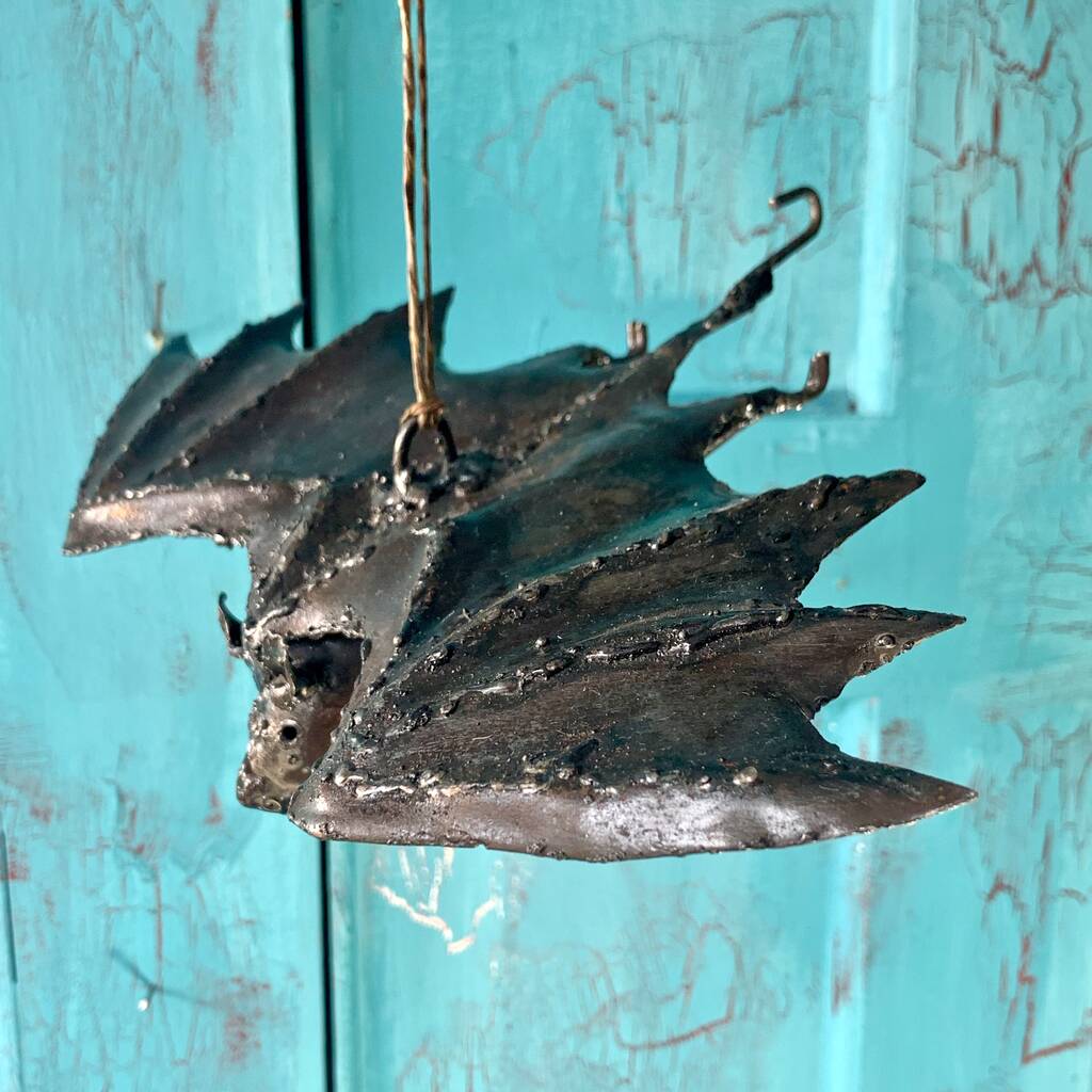 Metal Bat Garden Art