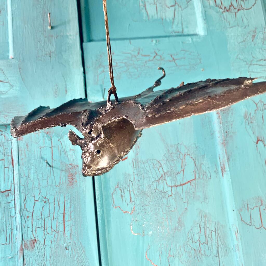 Metal Bat Garden Art