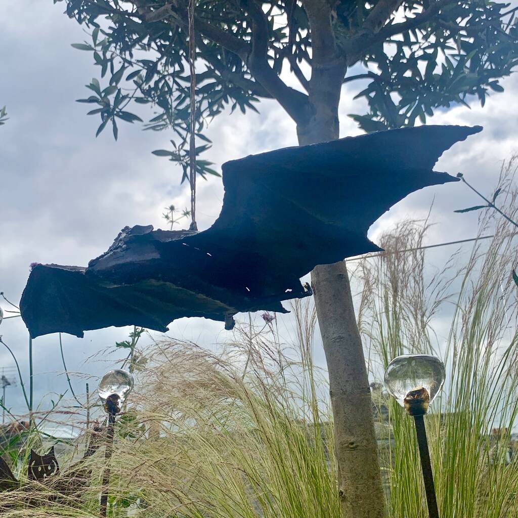 Metal Bat Garden Art