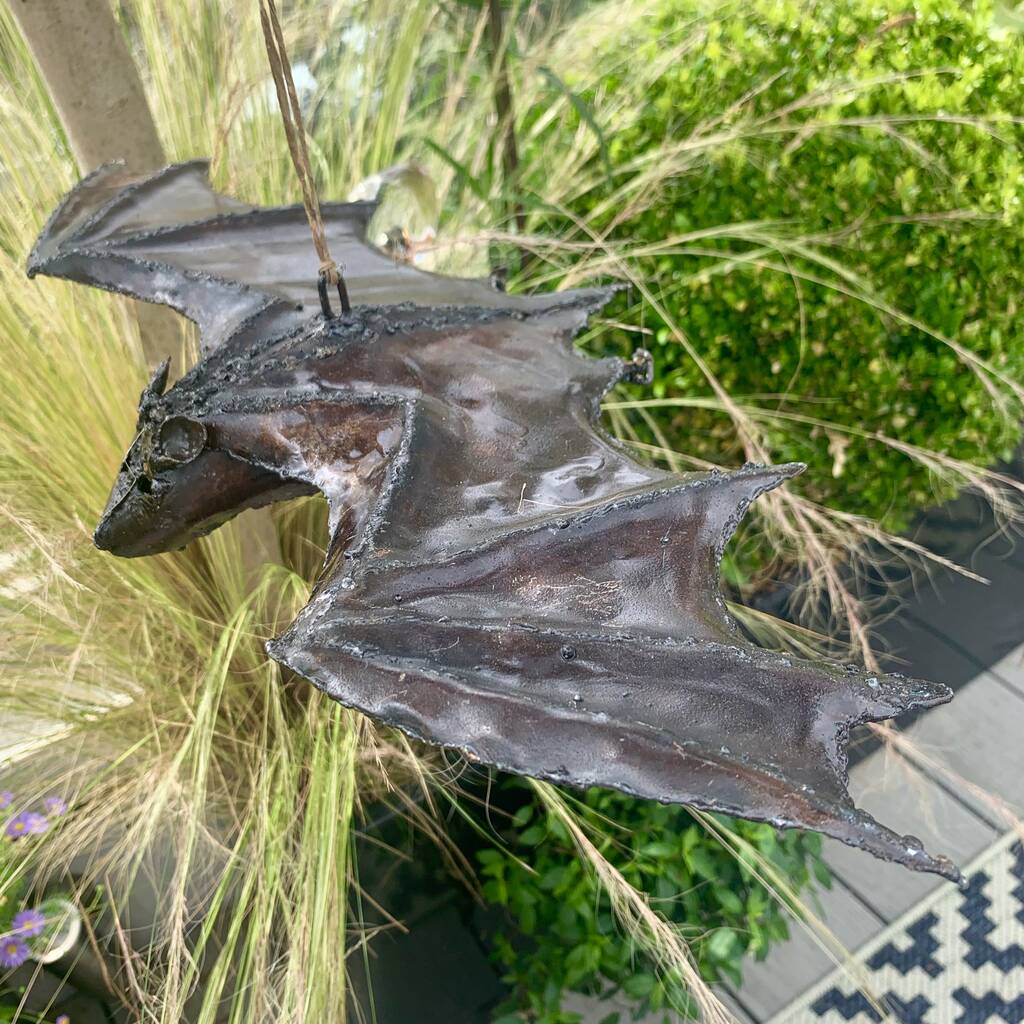 Metal Bat Garden Art