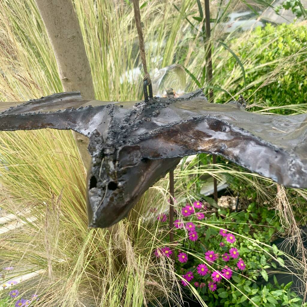 Metal Bat Garden Art