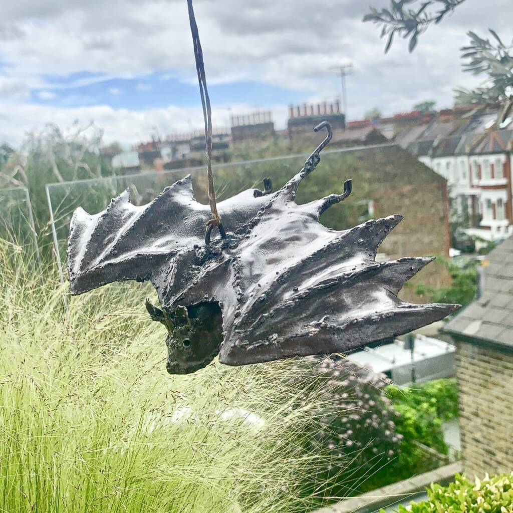 Metal Bat Garden Art