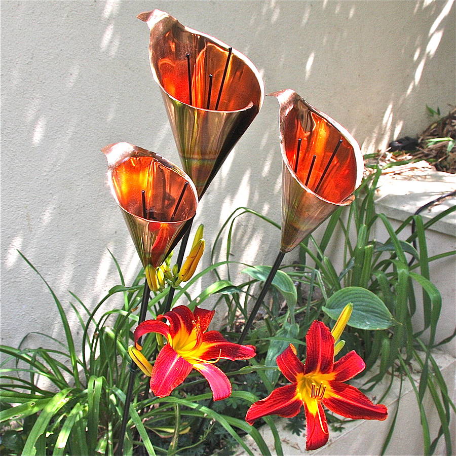 Copper Cala Lily Sculpture