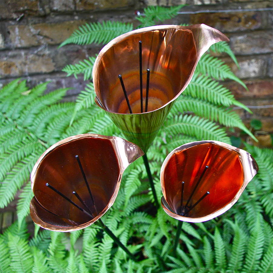 Copper Cala Lily Sculpture
