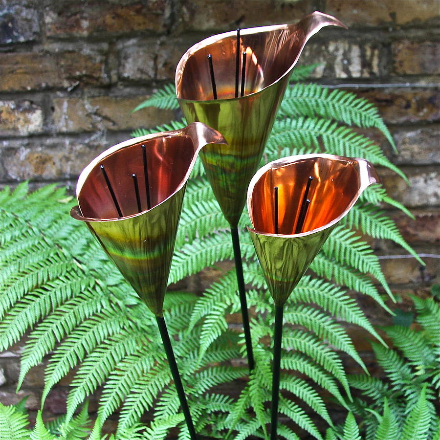 Copper Cala Lily Sculpture