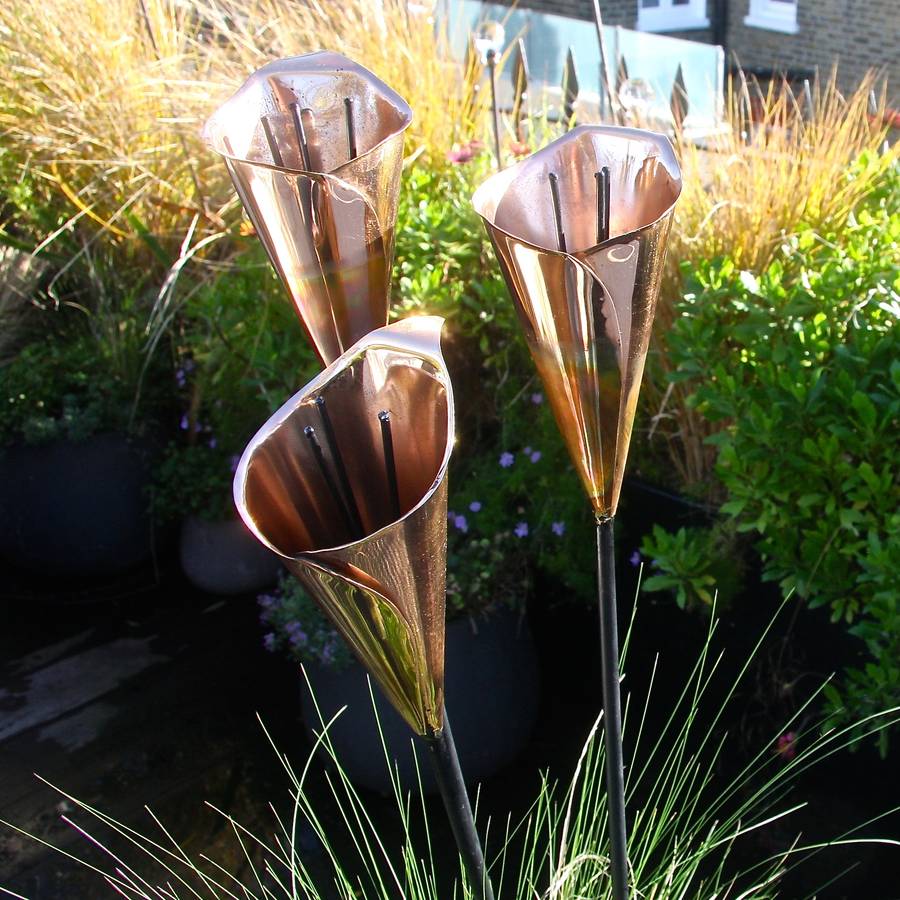 Copper Cala Lily Sculpture